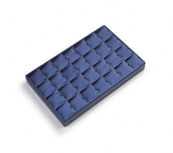 Navy Blue Leatherette 28 Pendant Tray