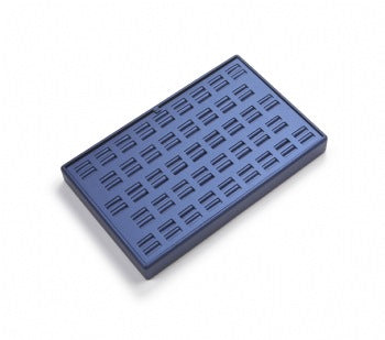 Navy Blue Leatherette 86 Slot Ring Tray