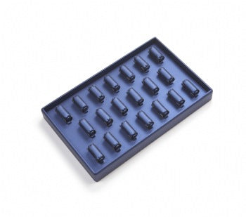 Navy Blue Leatherette 20 Ring Bar Tray