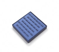 Navy Blue Leatherette 33 Slot Ring Tray