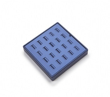 Navy Blue Leatherette 20 Slot Ring Tray