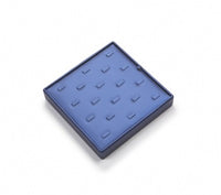 Navy Blue Leatherette 18 Clip Ring Tray
