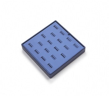 Navy Blue Leatherette 18 Slot Ring Tray
