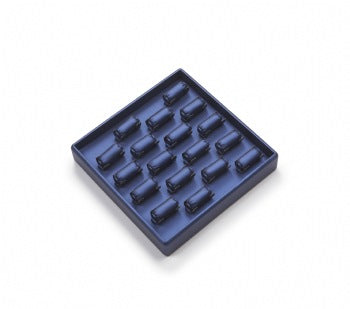Navy Blue Leatherette 18 Bar Ring Tray