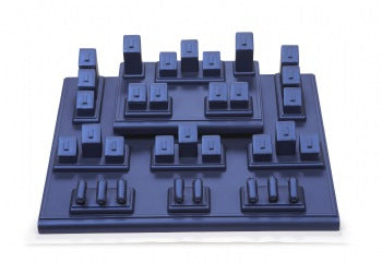 Navy Blue Leatherette Showcase Display Set