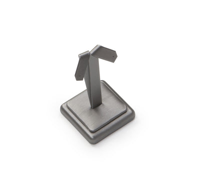 Silver Gray Leatherette Earring Stand