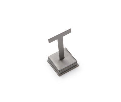 Silver Gray Leatherette Earring Stand