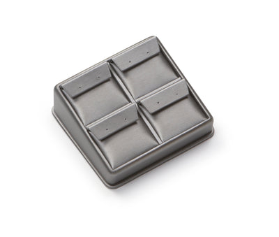 Silver Gray Leatherette 4 Earring Stand