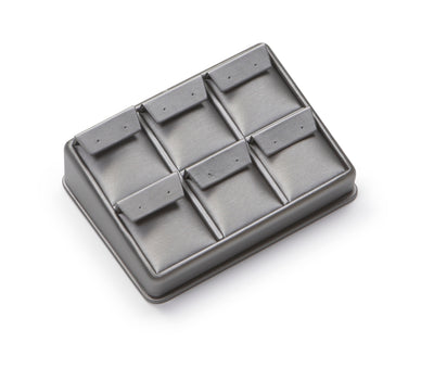 Silver Gray Leatherette 6 Earring Stand