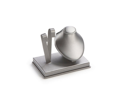 Silver Gray Leatherette Earring/Pendant Stand