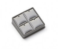 Silver Gray Leatherette 4 Pendant Stand