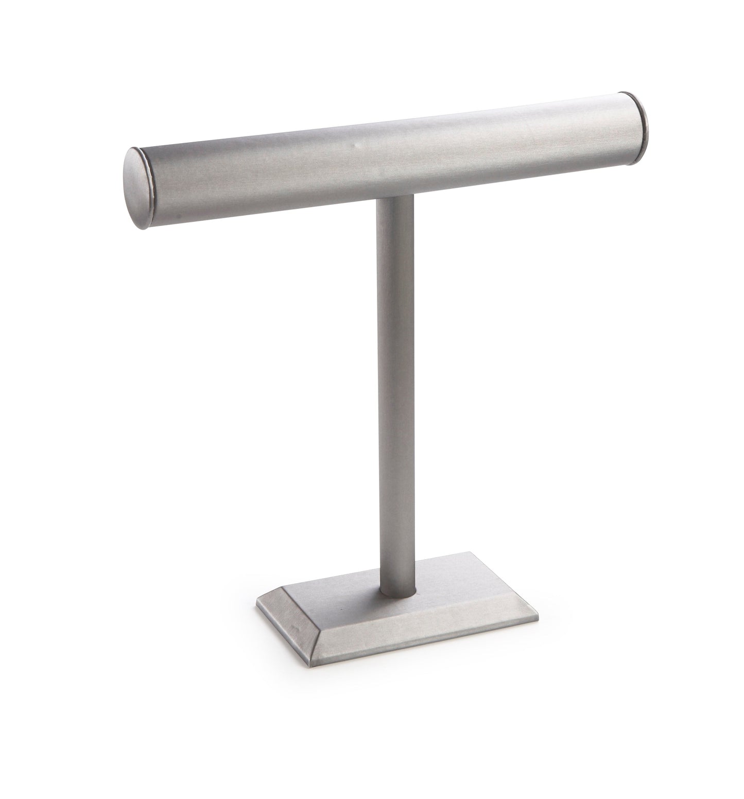 Silver Gray Leatherette Tall Bangle T-Bar