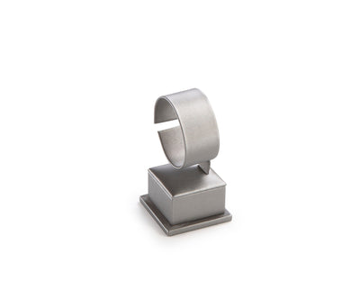Silver Gray Leatherette Short Watch Stand