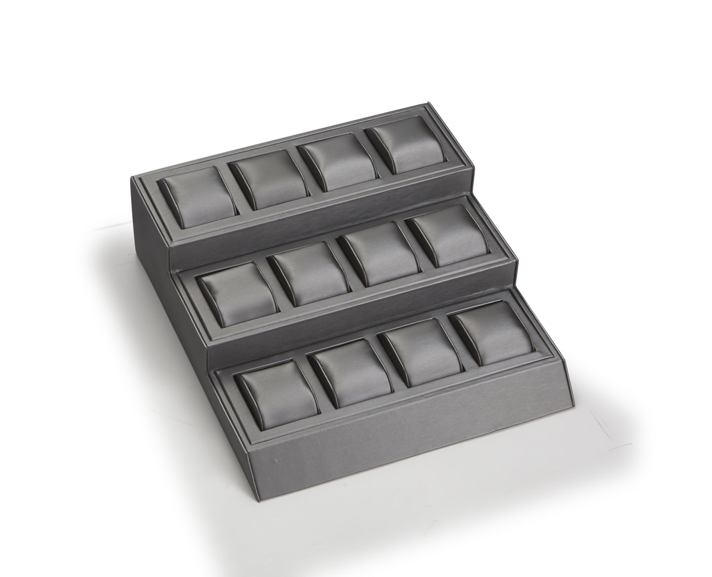 Silver Gray Leatherette 12 Watch Stand