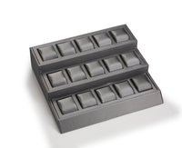 Silver Gray Leatherette 15 Watch Stand