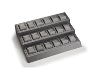Silver Gray Leatherette 18 Watch Stand