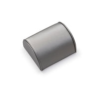 Silver Gray Leatherette Medium Bracelet Dome