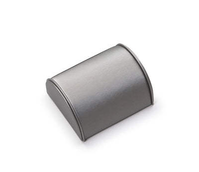 Silver Gray Leatherette Medium Bracelet Dome