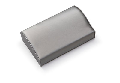 Silver Gray Leatherette Bracelet Dome