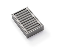 Silver Gray Leatherette Short Bangle Holder