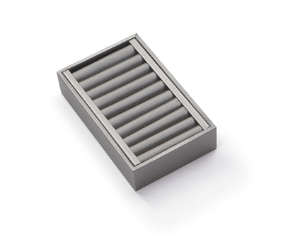 Silver Gray Leatherette Short Bangle Holder