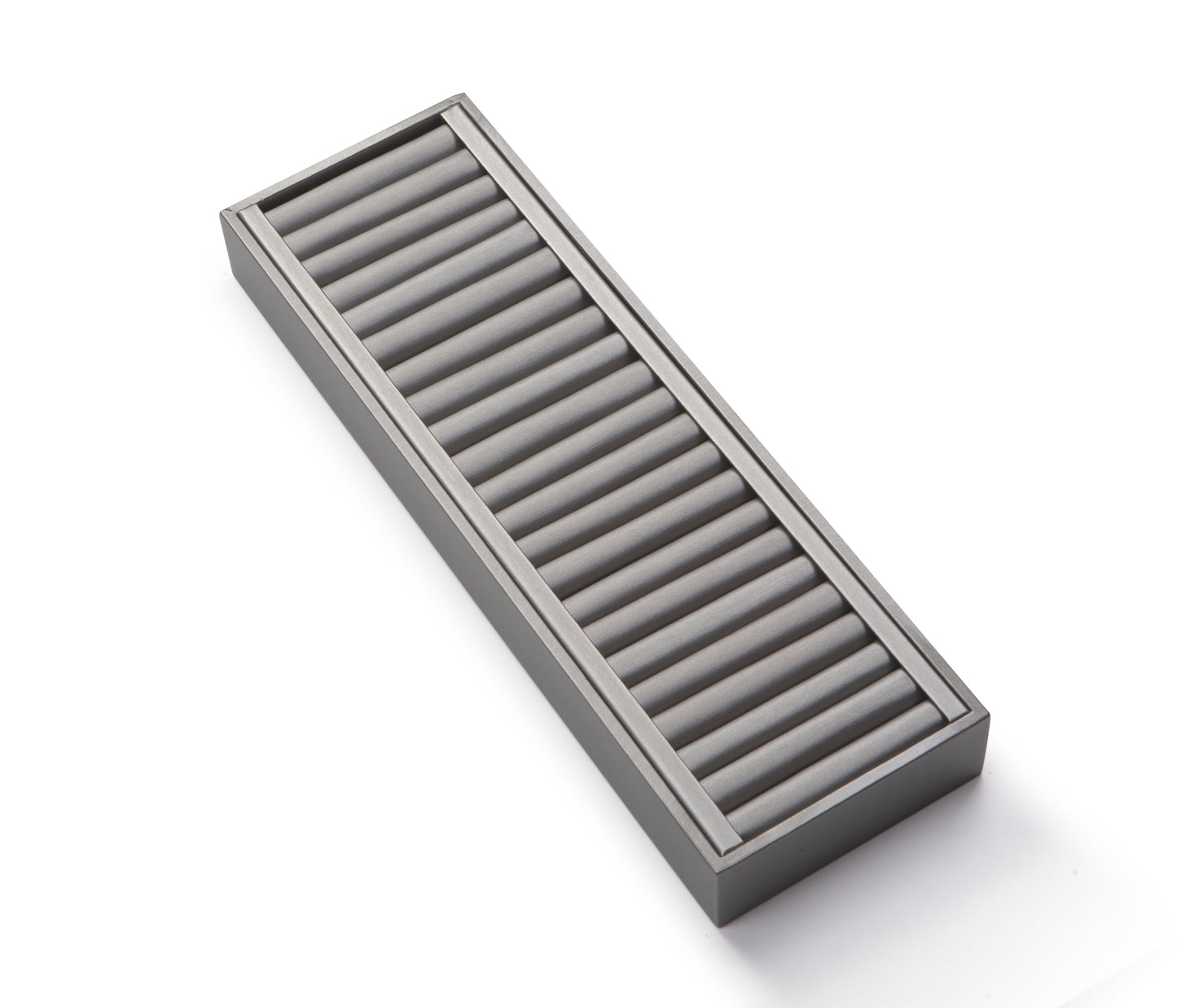 Silver Gray Leatherette Long Bangle Holder