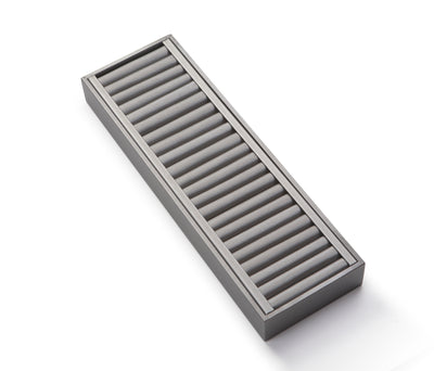 Silver Gray Leatherette Long Bangle Holder