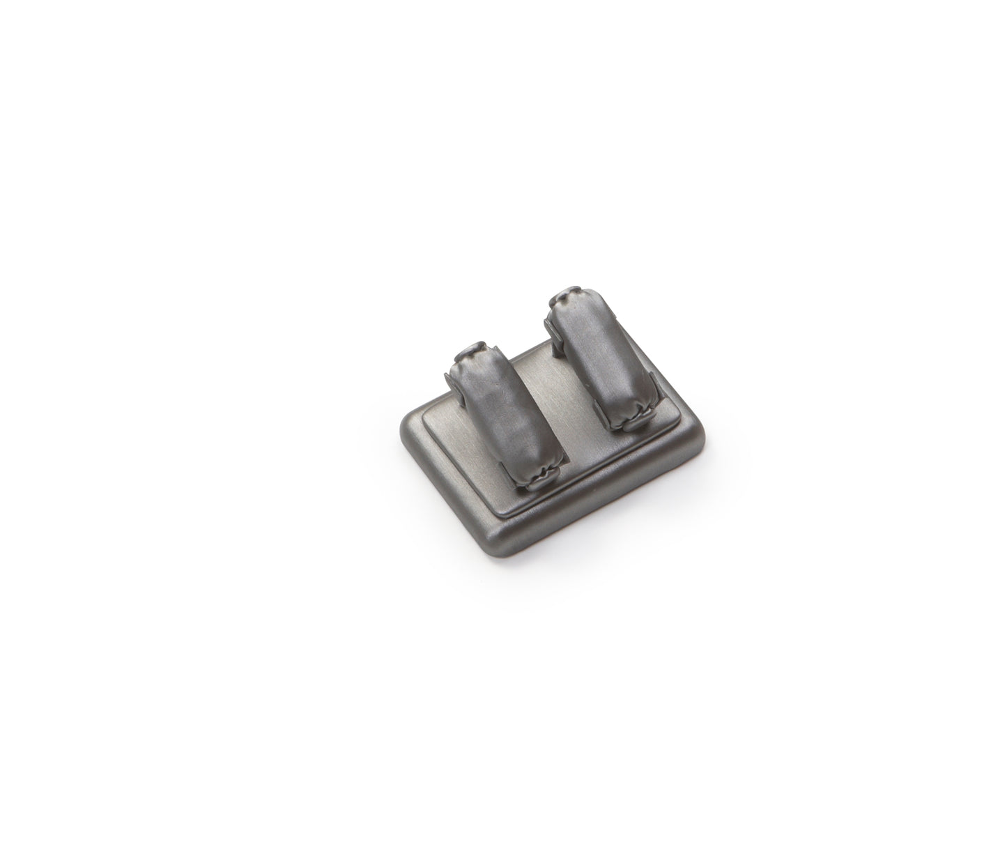 Silver Gray Leatherette 2 Bar Ring Stand