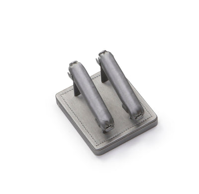 Silver Gray Leatherette 2 Bar Ring Stand