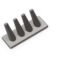 Silver Gray Leatherette 4 Ring Finger
