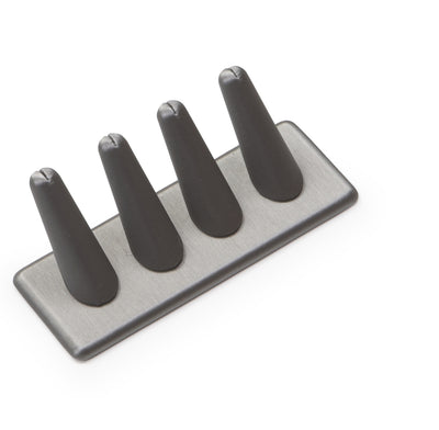 Silver Gray Leatherette 4 Ring Finger