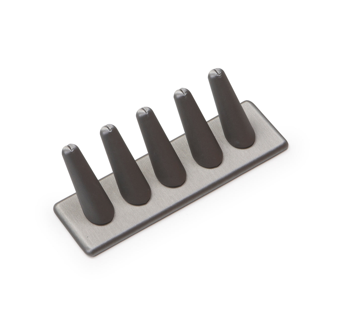 Silver Gray Leatherette 5 Ring Finger