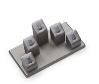 Silver Gray Leatherette 5 Clip Ring Tower