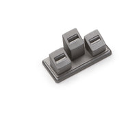 Silver Gray Leatherette 3 Ring Slot Stand