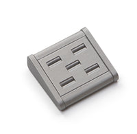 Silver Gray Leatherette 5 Ring Slot Stand