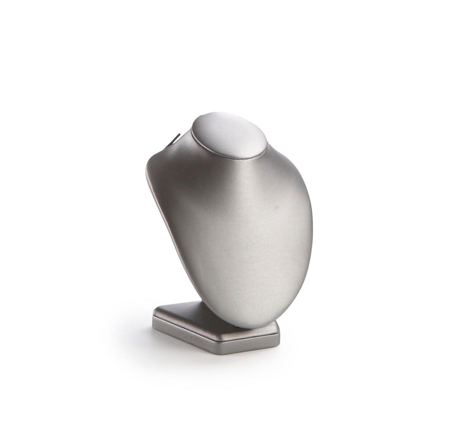 Silver Gray Leatherette Small Wood Neckform