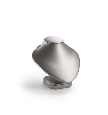 Silver Gray Leatherette Small Neckform