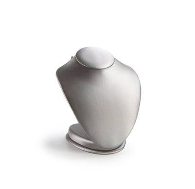 Silver Gray Leatherette Large Neckform