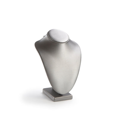 Silver Gray Leatherette Large Wood Neckform