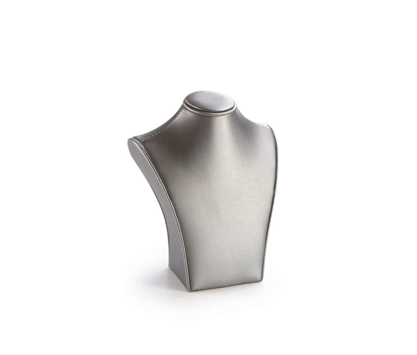 Silver Gray Leatherette Medium Neckform