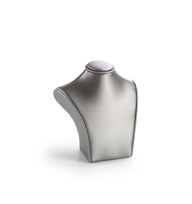 Silver Gray Leatherette Small Neckform