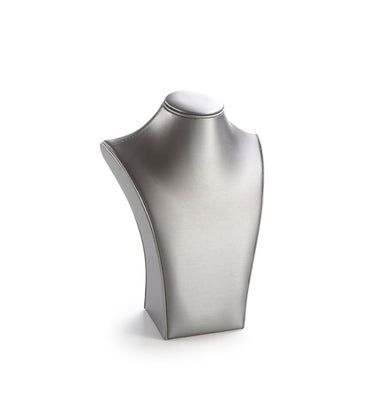 Silver Gray Leatherette Large Neckform