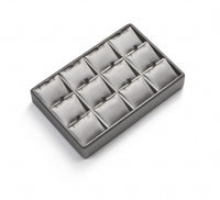 Silver Gray Leatherette 12 Pendant Tray