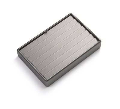 Silver Gray Leatherette 6 Bracelet Tray