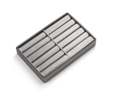 Silver Gray Leatherette 10 Bangle Leatherette