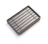 Silver Gray Leatherette 6 Bracelet Tray