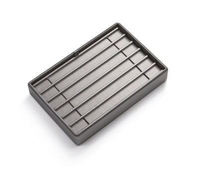 Silver Gray Leatherette 6 Bracelet Tray