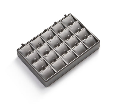 Silver Gray Leatherette 20 Pendant Tray