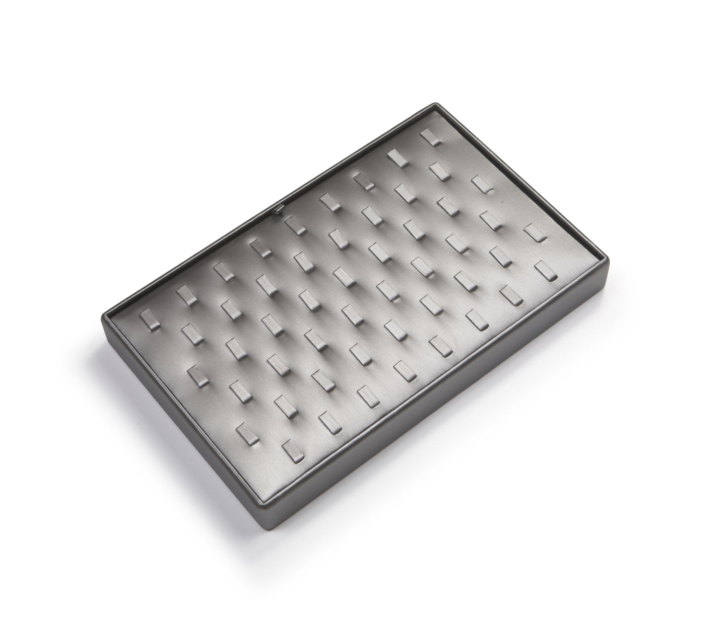 Silver Gray Leatherette 51 Clip Ring Tray