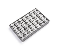Silver Gray Leatherette 28 Earring Tree Tray